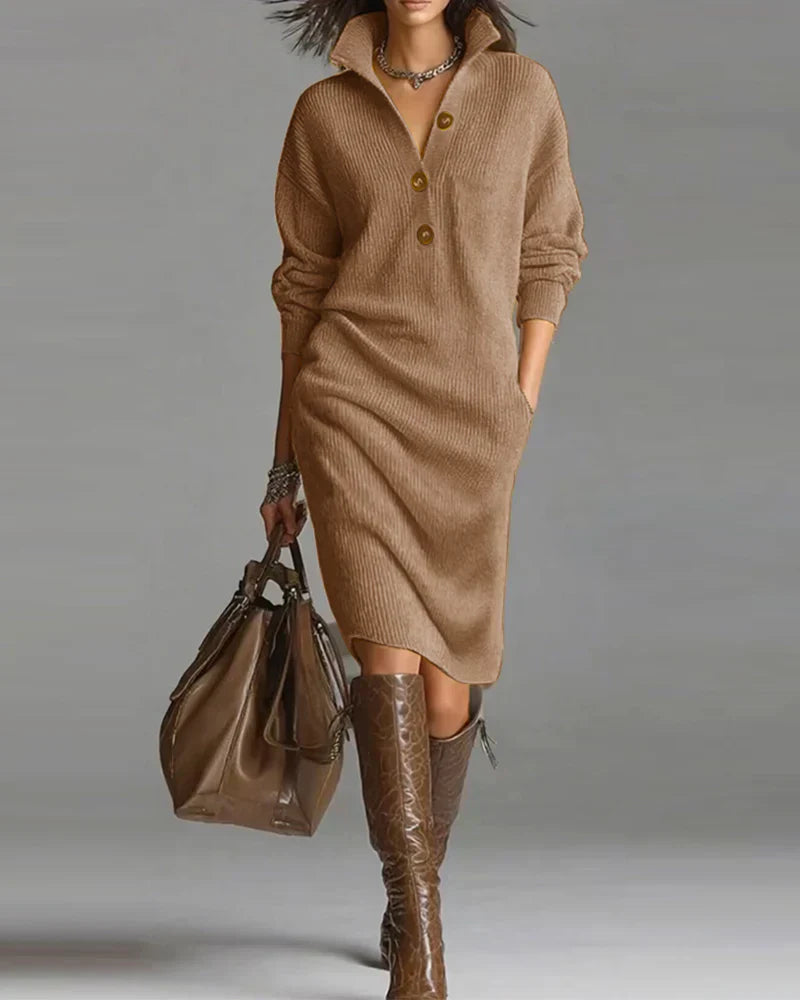 Andrea™ | Cozy Knit Midi Dress