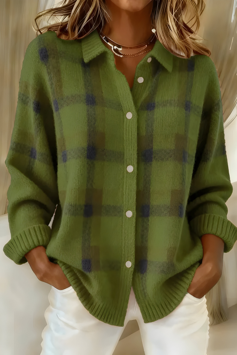 Dawn™ | Soft Check Knit Cardigan