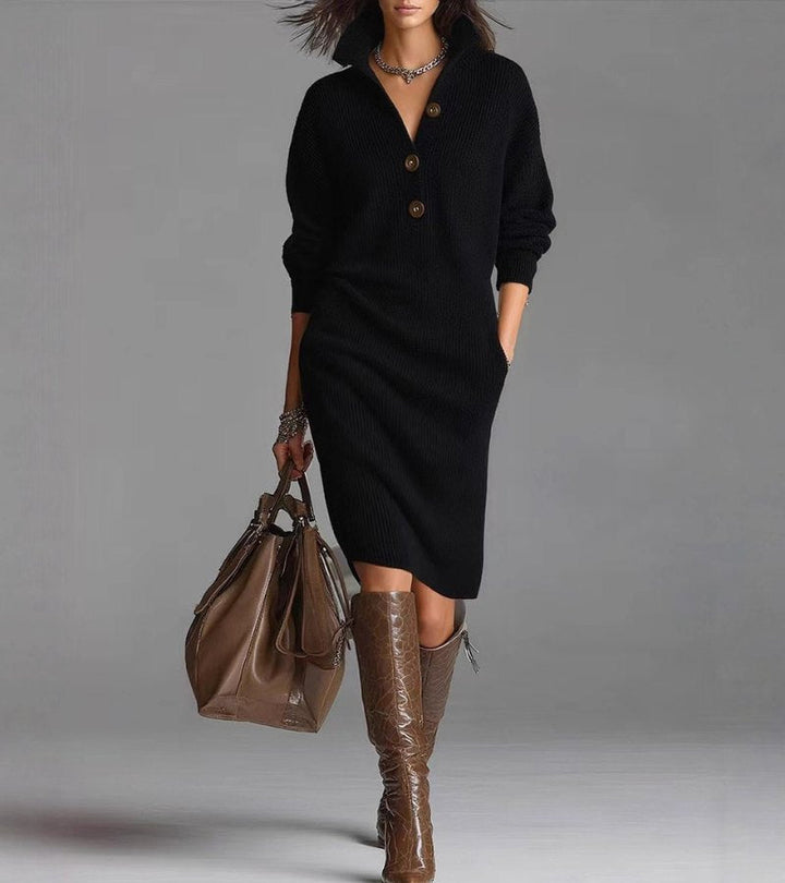 Andrea™ | Cozy Knit Midi Dress