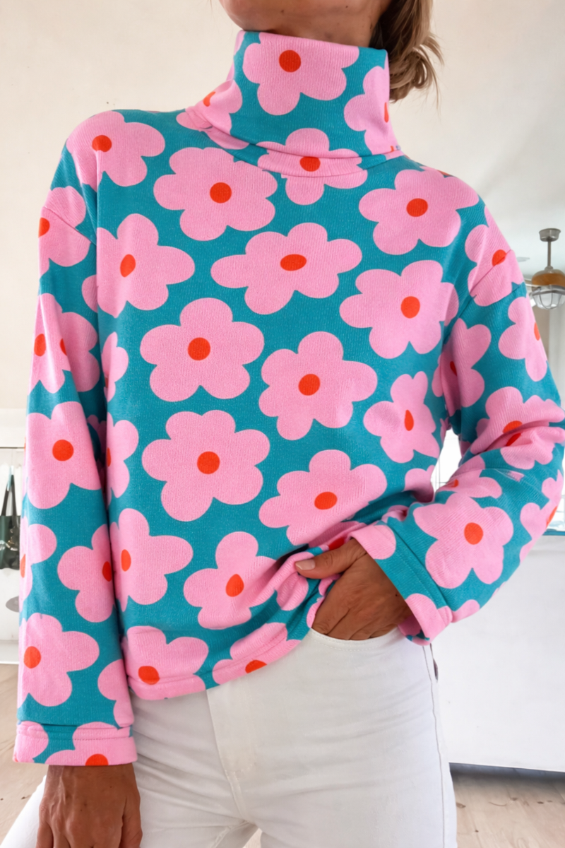 Azaria™ | Floral Turtleneck Sweater