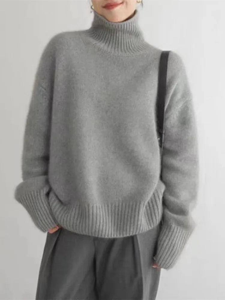 Denise™ | Cashmere High-Neck Sweater