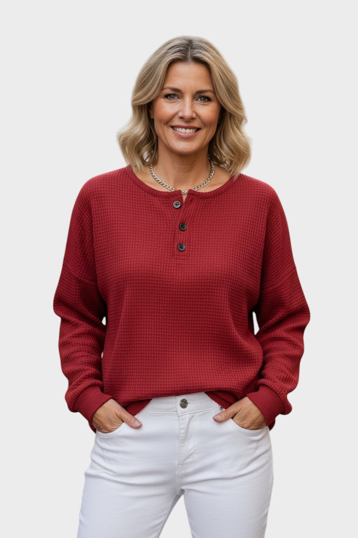 Quinn™ | Waffle Knit Cozy Sweater