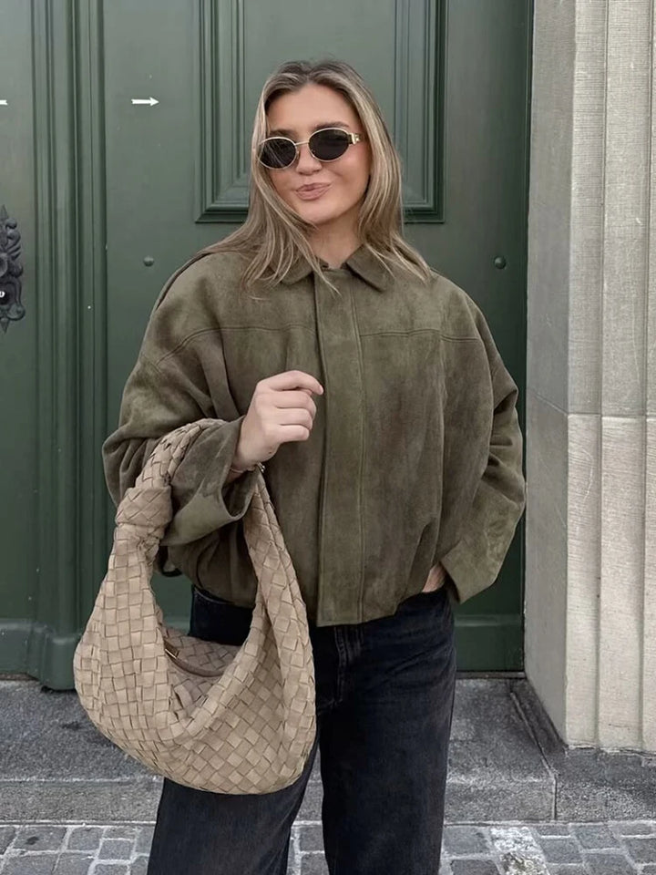 Apple™ | Suede Bomber Jacket