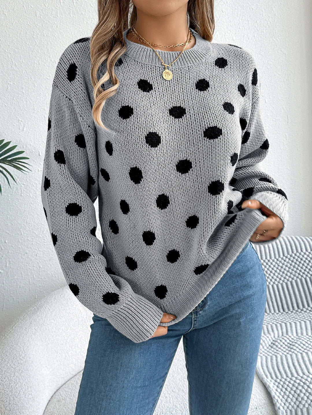 Gracie™ | Polka Dot Knit Sweater