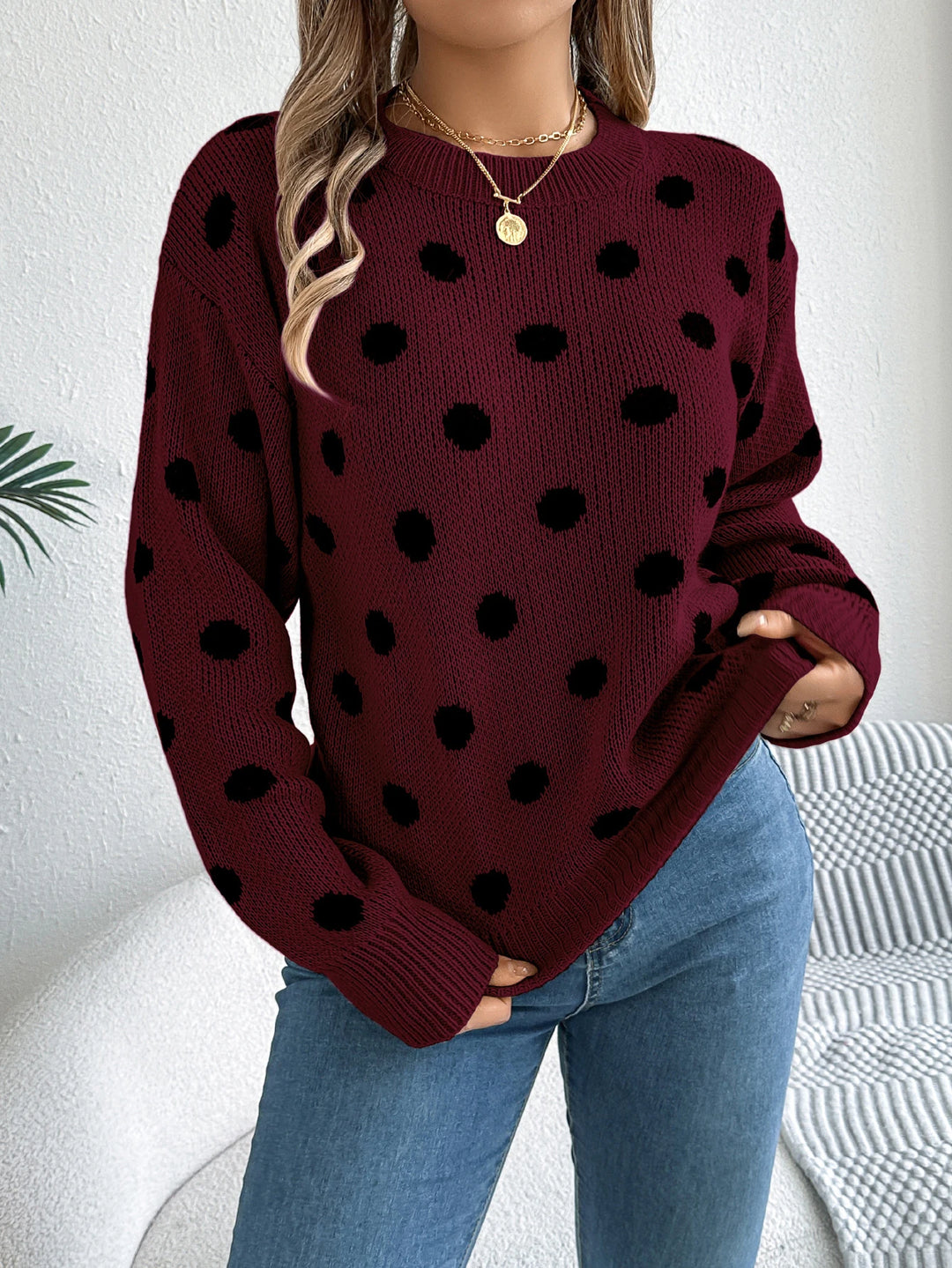 Gracie™ | Polka Dot Knit Sweater