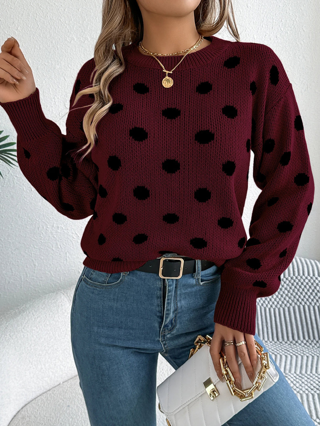 Gracie™ | Polka Dot Knit Sweater