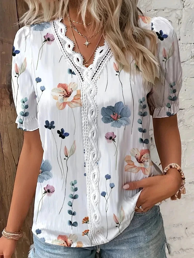 Farrah™ | V-Neck Summer Blouse