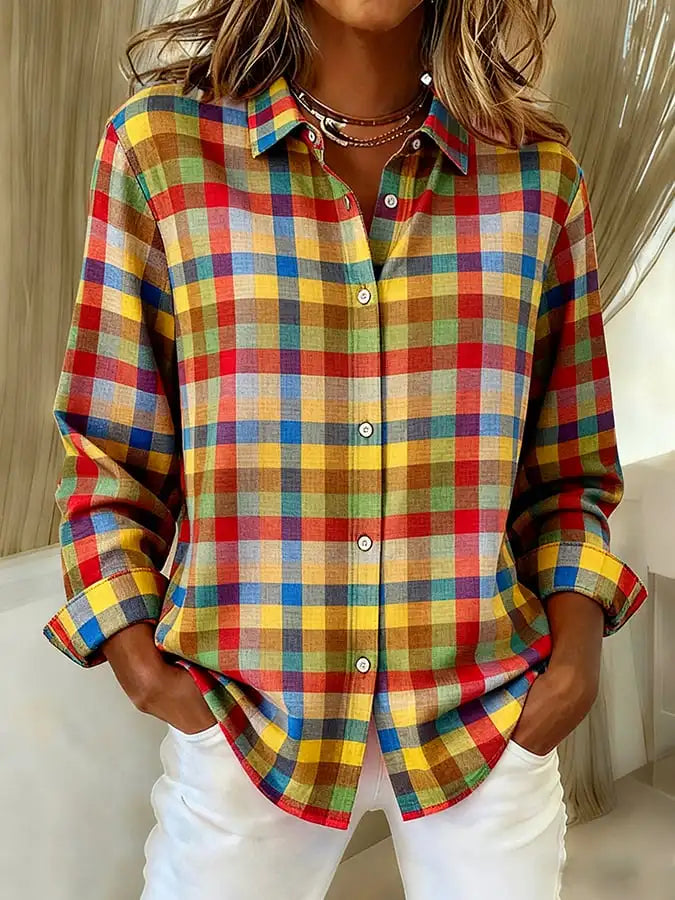 Aine™ | Soft Check Knit Cardigan