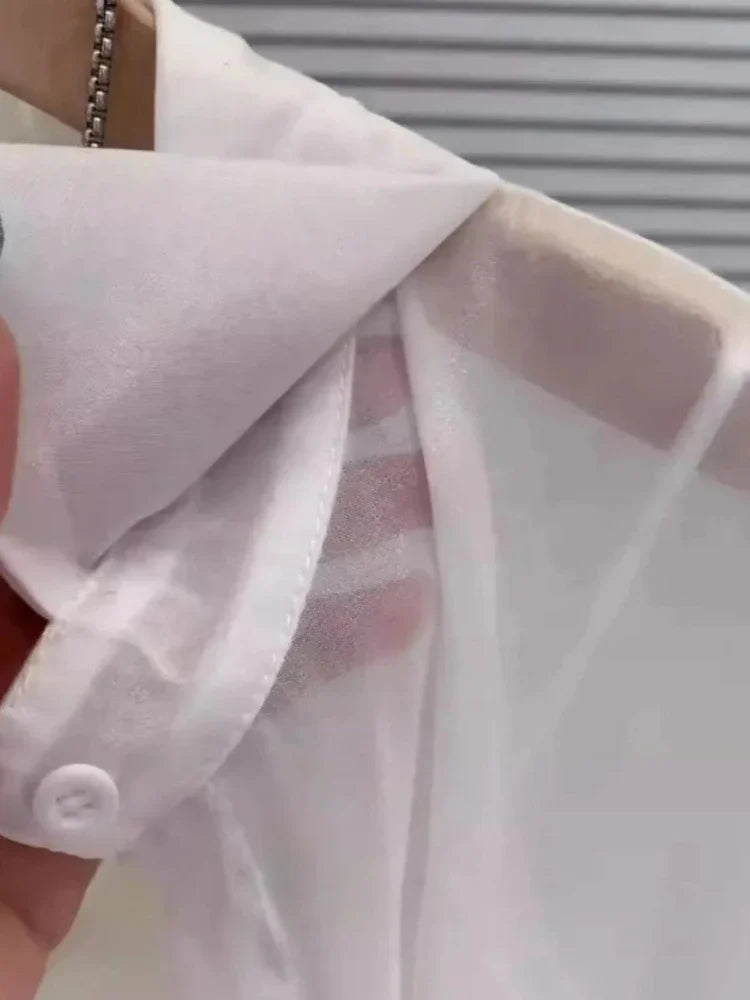 Madeline™ | Sheer Chiffon Button Blouse