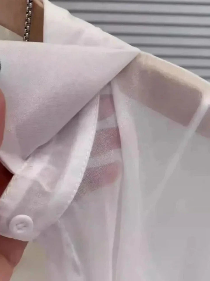 Madeline™ | Sheer Chiffon Button Blouse