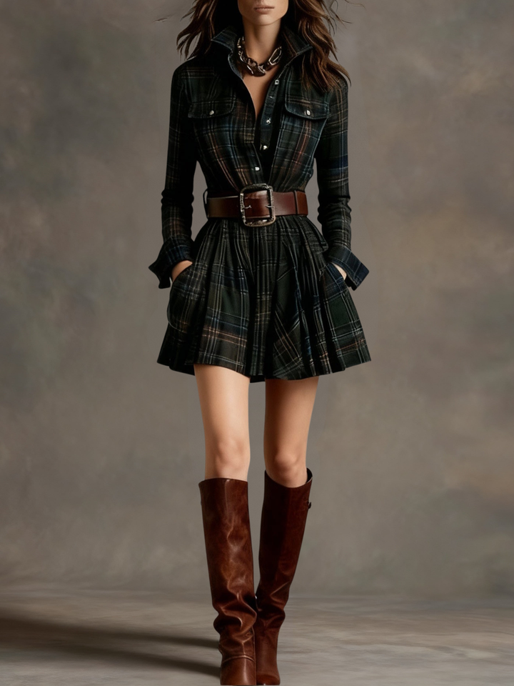 Claudia™ | Plaid Mini Dress