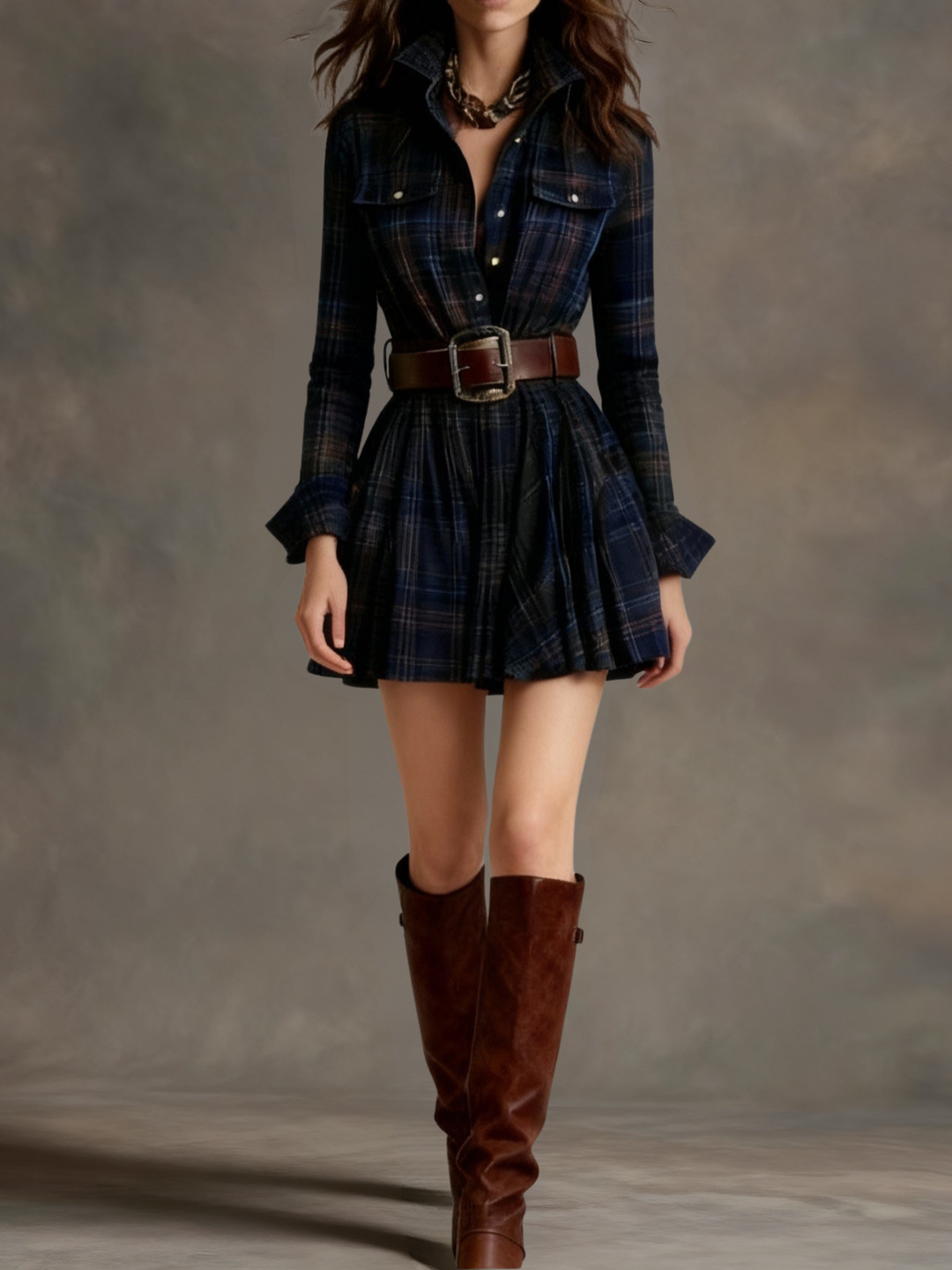 Claudia™ | Plaid Mini Dress