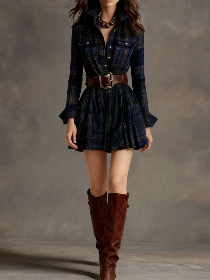 Claudia™ | Plaid Mini Dress