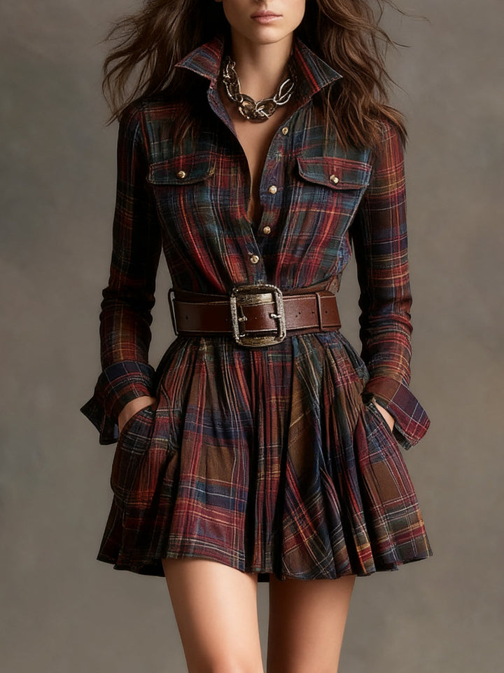 Claudia™ | Plaid Mini Dress